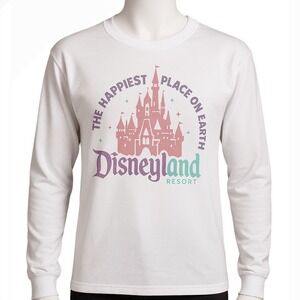 Disney Disneyland Resort T-Shirt Womens XS White The Happiest Place On Earth‎